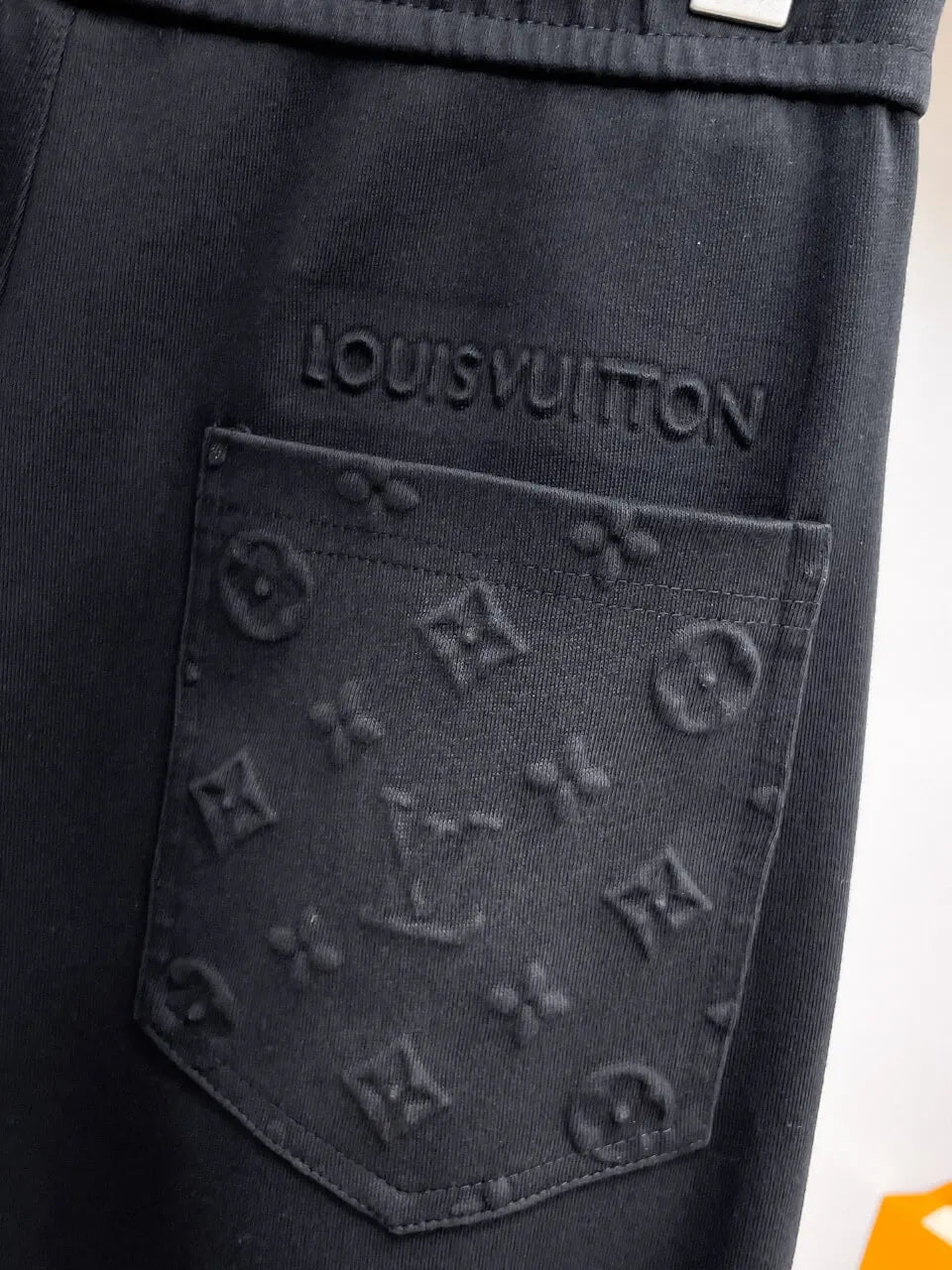 Debossed Logo Seam Stitching Pants