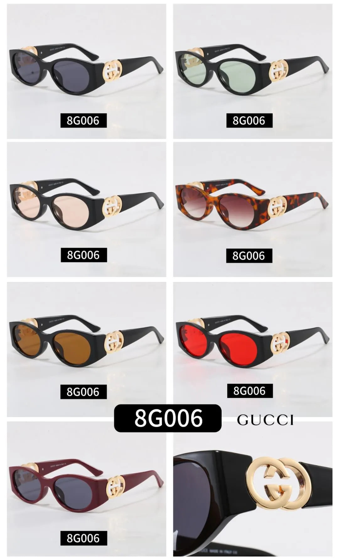 Oval Interlocking Logo Sunglasses