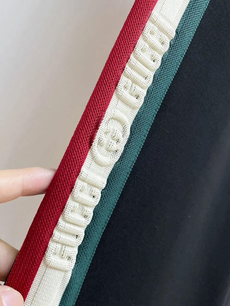 Embossed Side‑Stripe Logo Embroidery Straight Pants