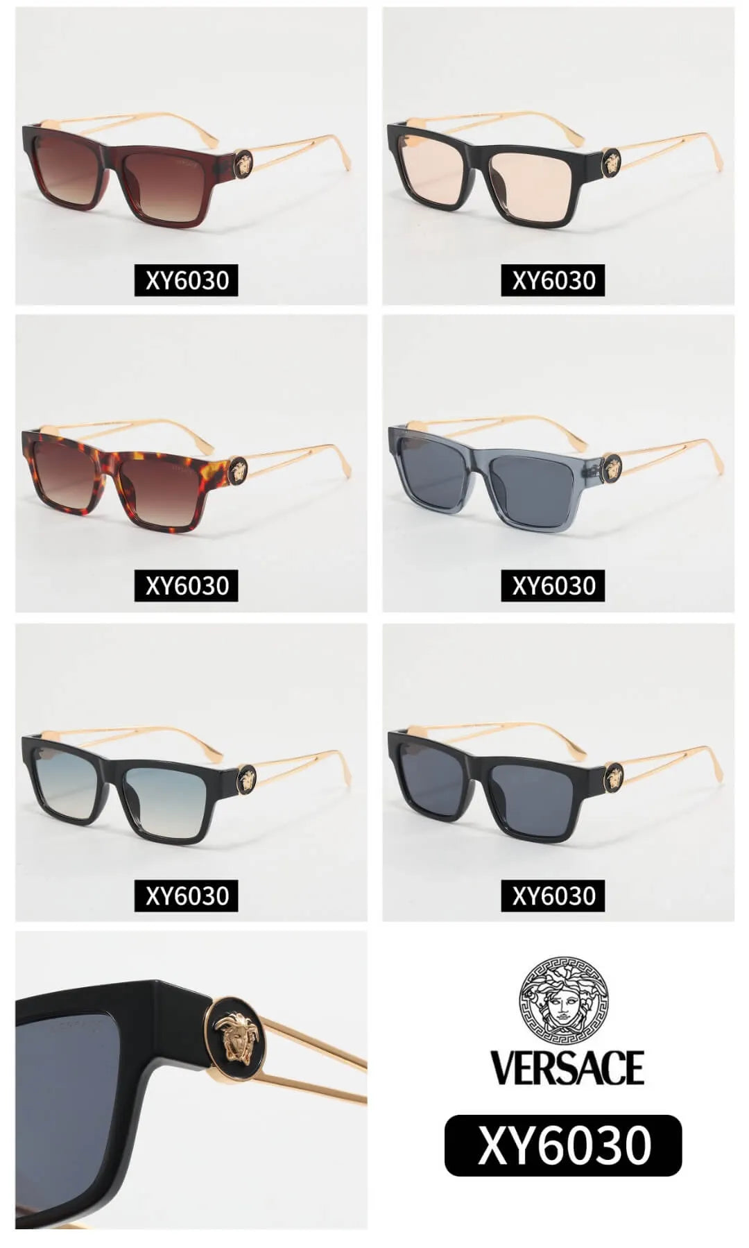 Medusa Accent Thin Metal Temple sunglasses