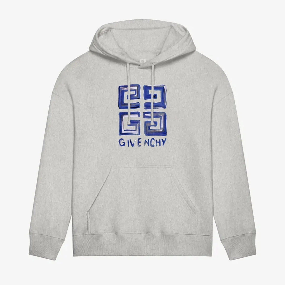 Blue Square Print Hoodie