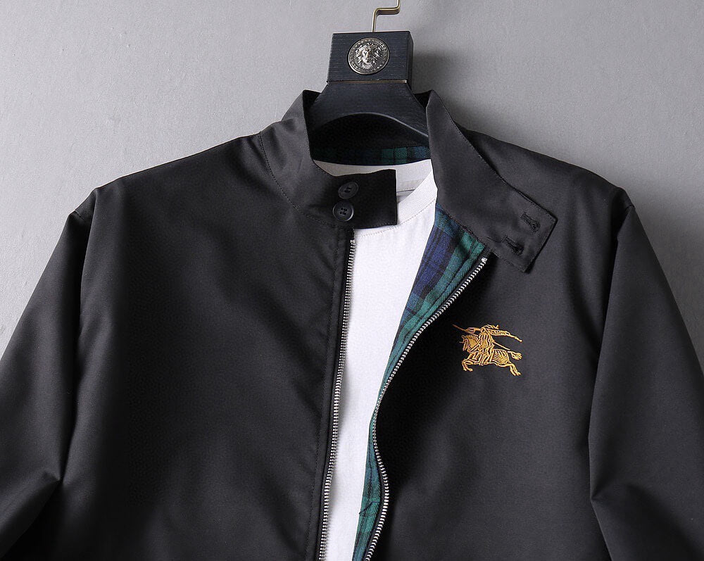 Embroidered Stand Collar Bomber Jacket