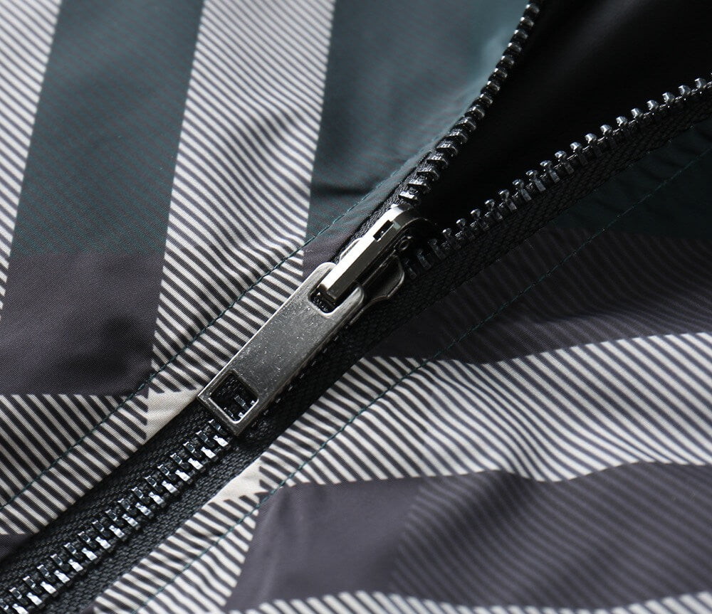Plaid Lined Reversible Hooded Zip‑Up Jacket