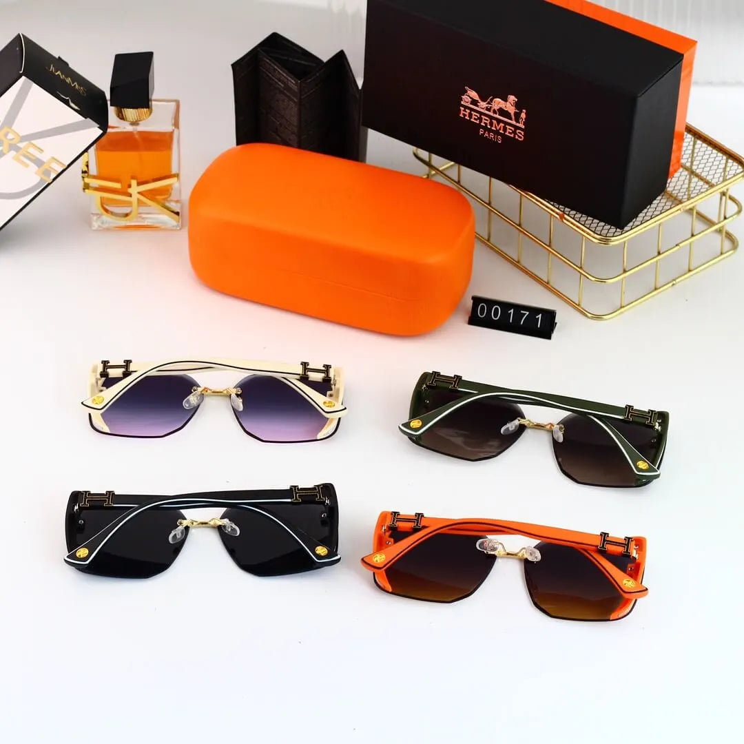 H Logo Rimless Cut Edge Square Sunglasses