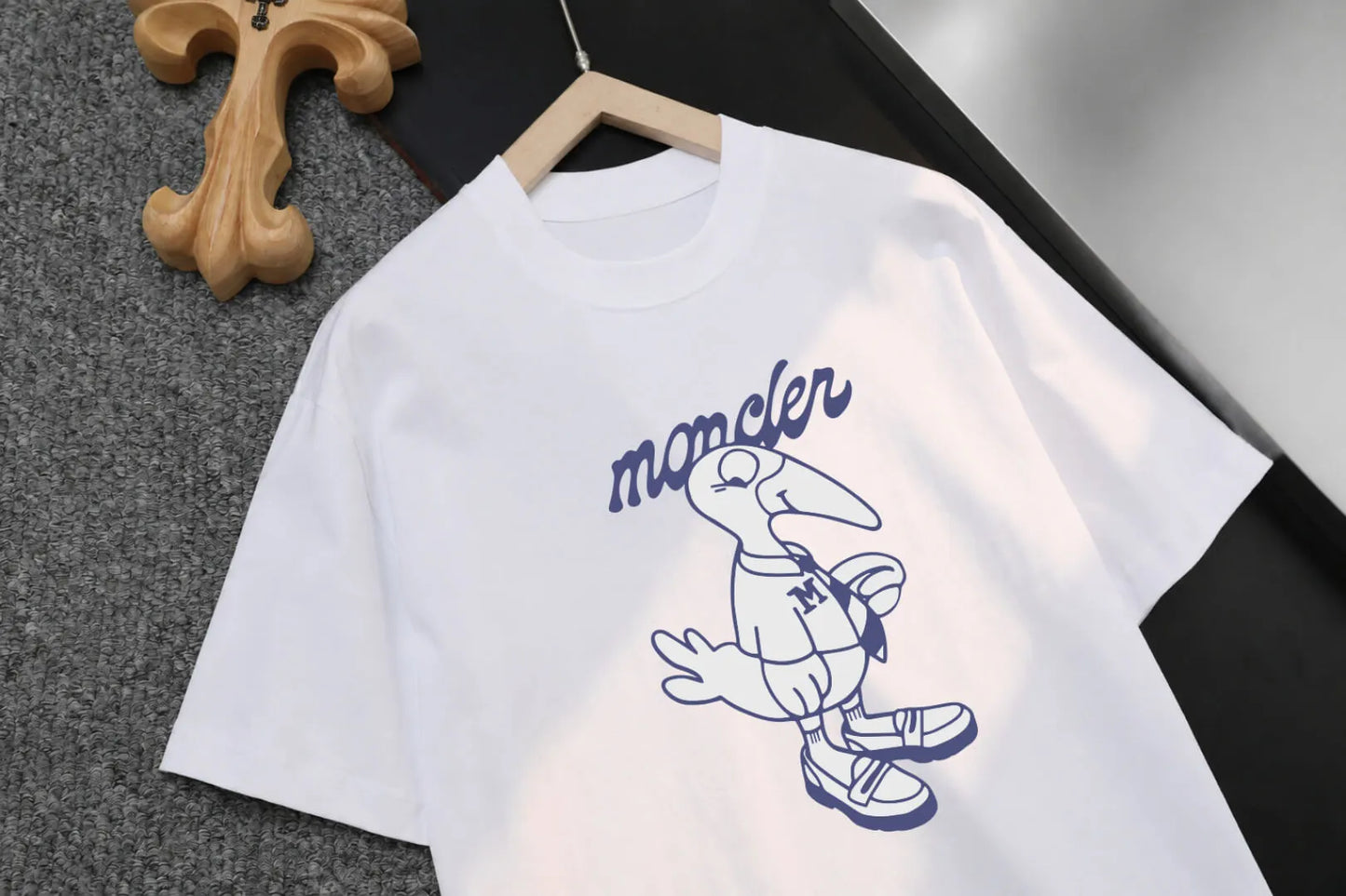Cartoon Bird Letter Print T‑Shirt