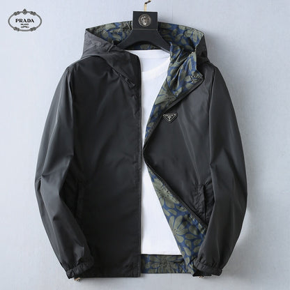 Floral Print Reversible Collared Jacket &Hooded Jacket