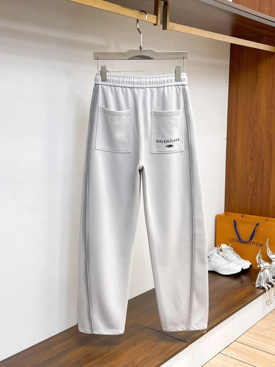 Chest Small Logo Seam‑Spliced Pants