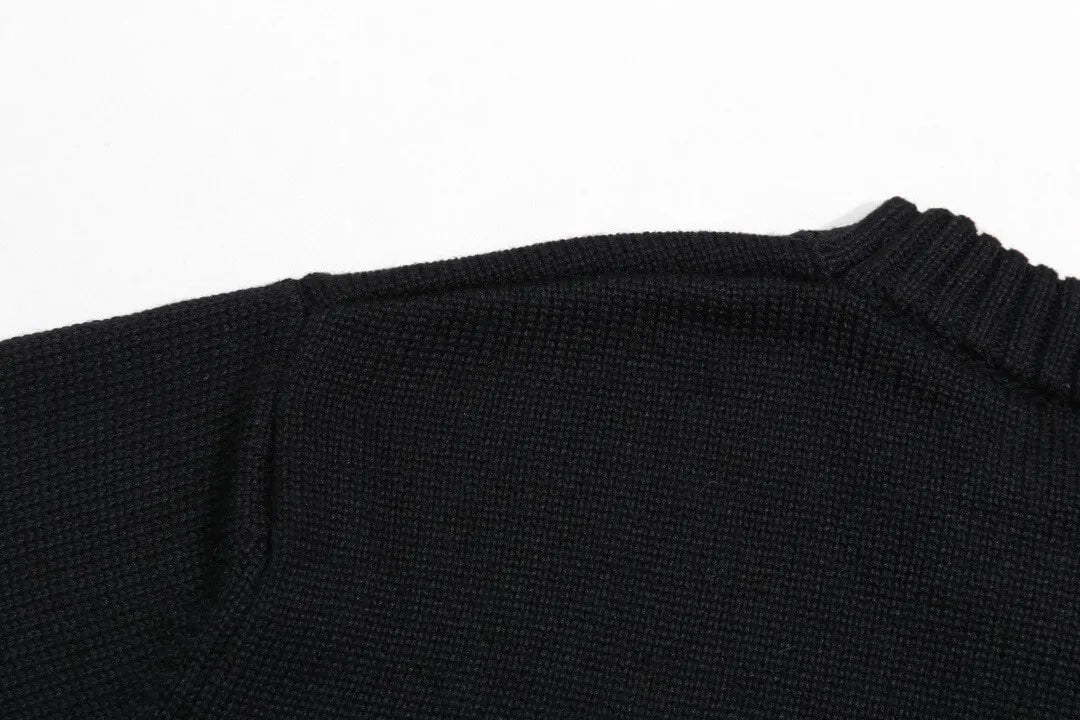 Chest Logo Black Crewneck Sweater