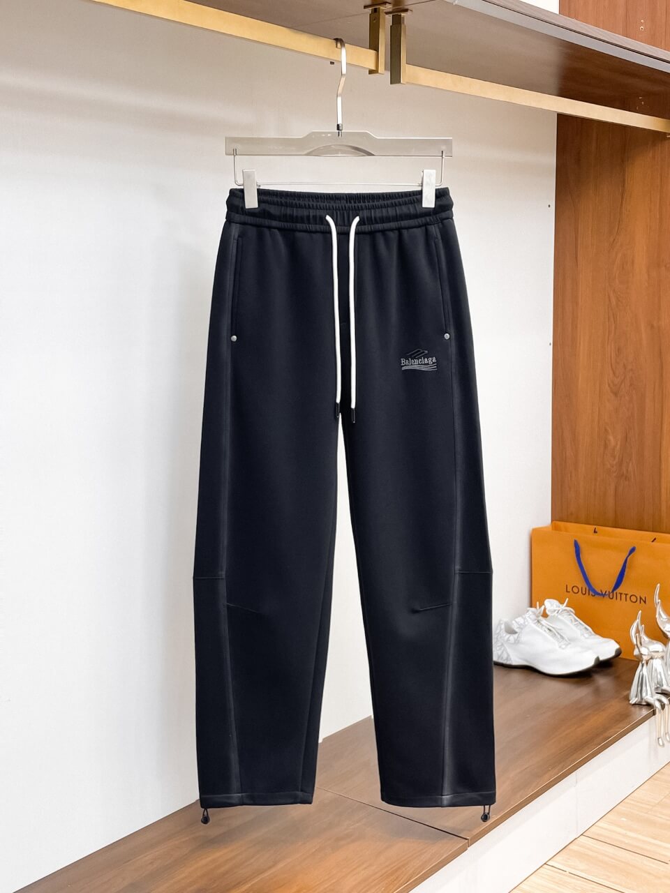 Chest Small Logo Seam‑Spliced Pants