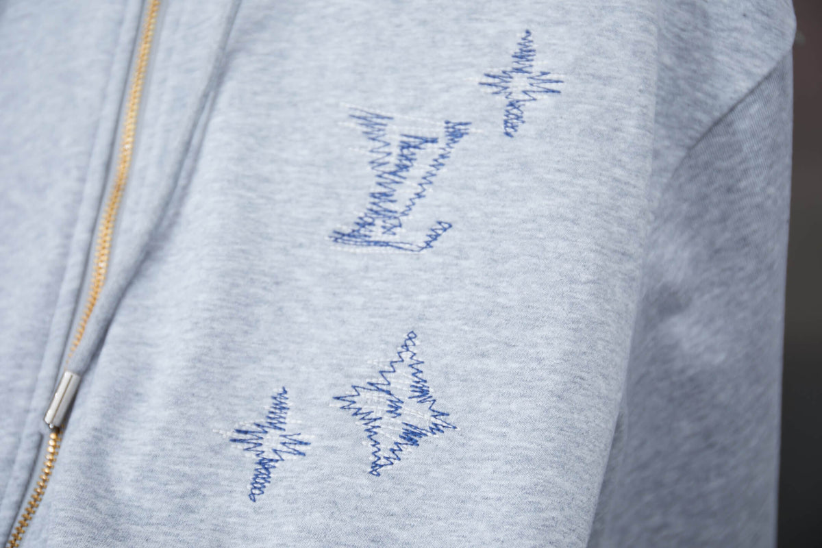 Embroidered Letter Hooded Sweatshirt