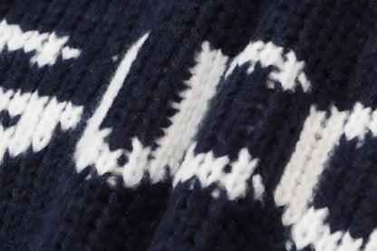Letter Logo Chunky Knit Sweater