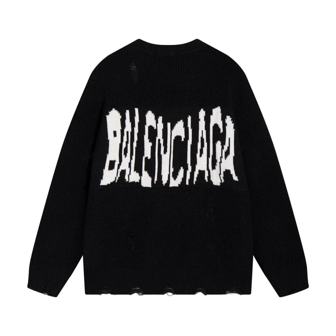 Distressed Logo Crewneck Sweater