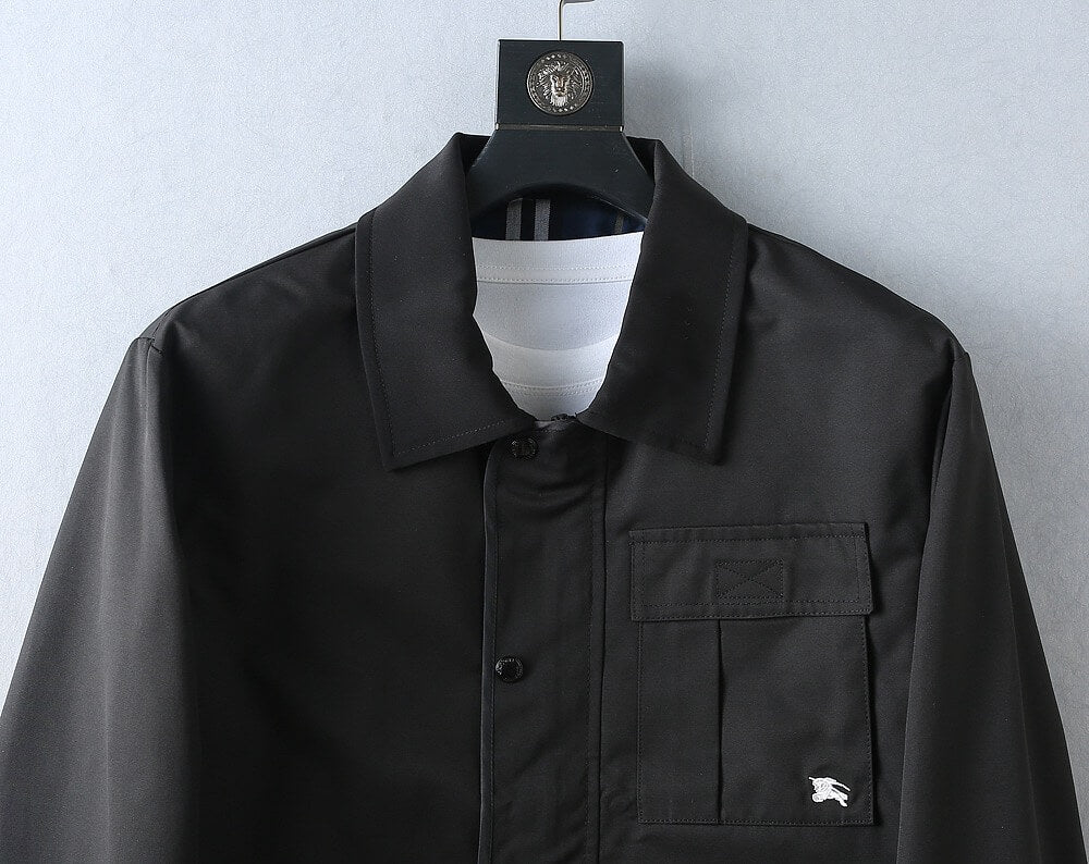 Plaid‑Lined Zip‑Up Collared Jacket