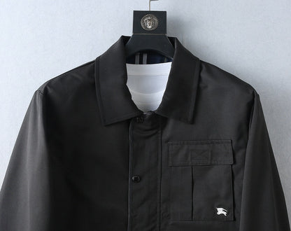 Plaid‑Lined Zip‑Up Collared Jacket