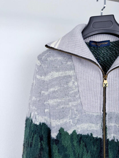 Mohair Landscape Knit Jacket