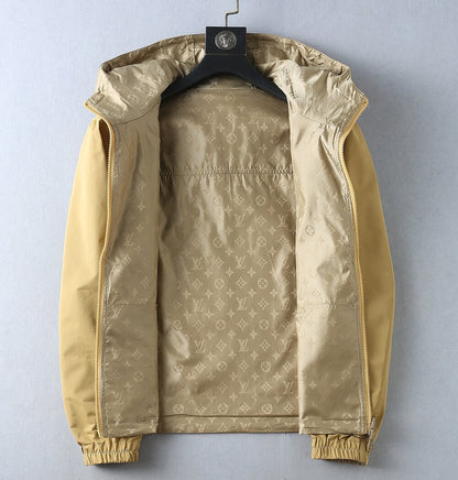 Square Patch Casual Hooded Jacket