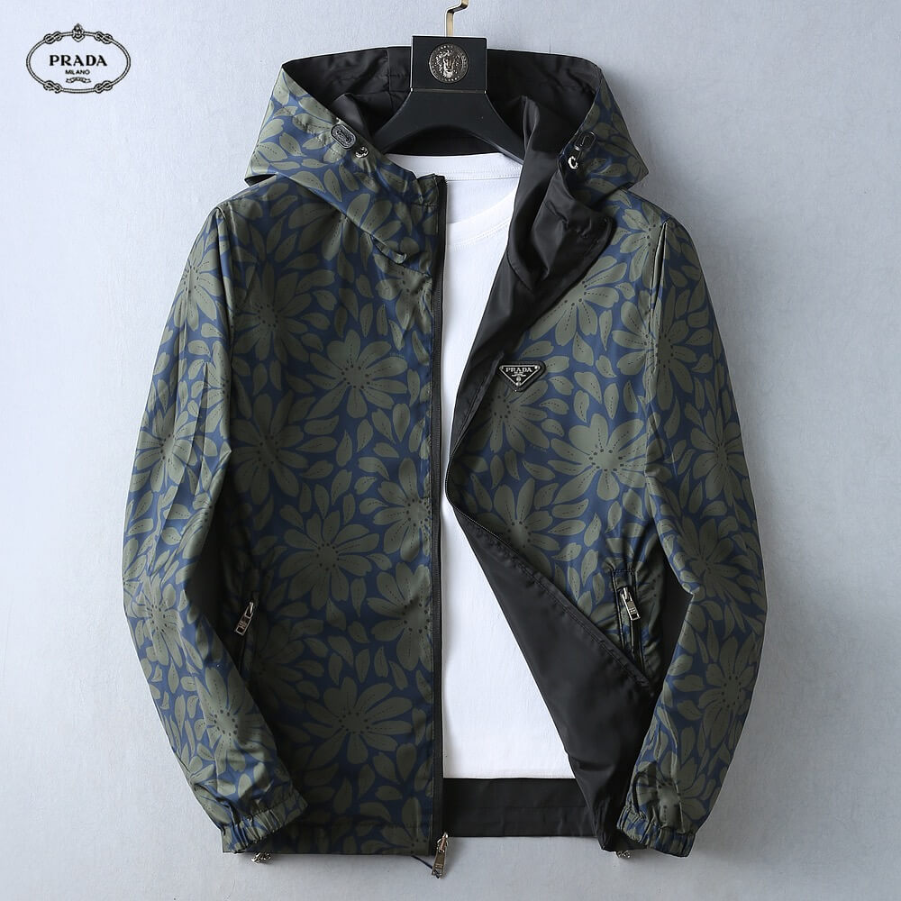 Floral Print Reversible Collared Jacket &Hooded Jacket