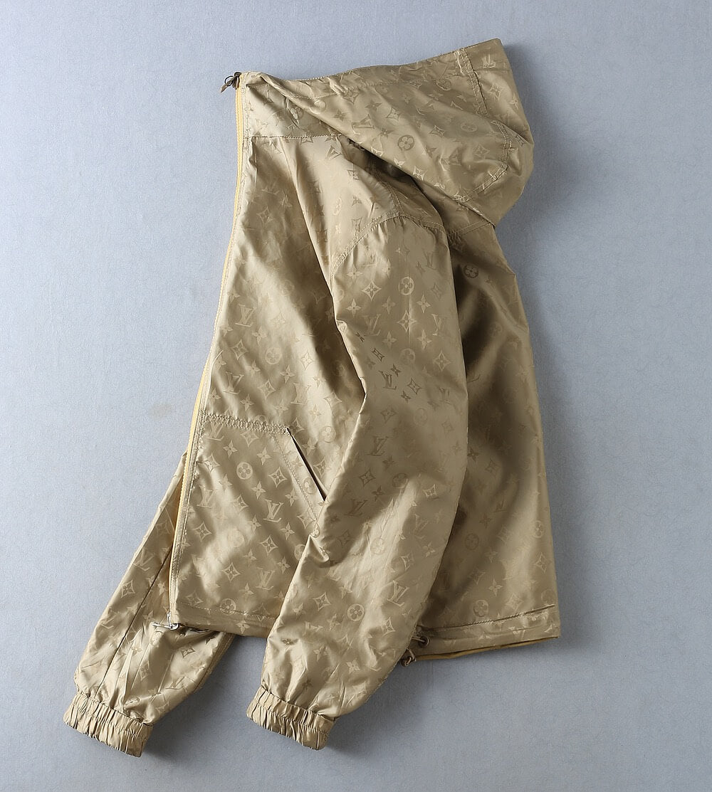 Square Patch Casual Hooded Jacket
