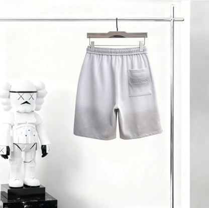 Gradient‑Color Patch Drawstring Shorts