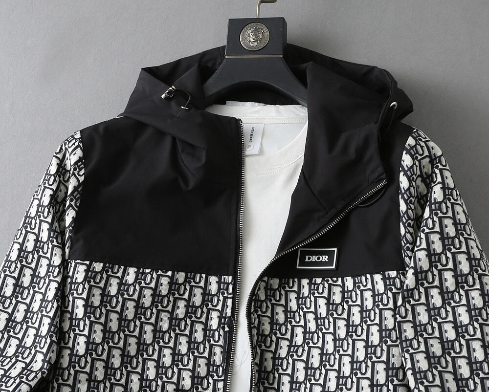 Monogram Spliced Hooded Jacket