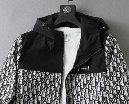 Monogram Spliced Hooded Jacket