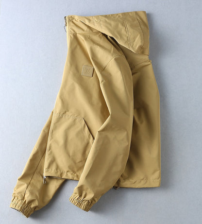 Square Patch Casual Hooded Jacket