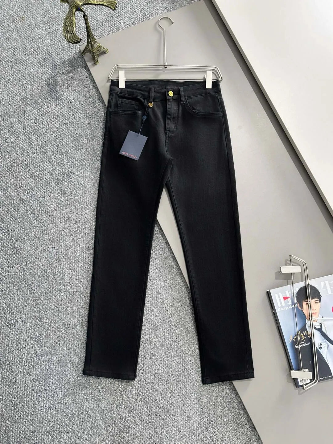 Logo Patch Straight Jeans