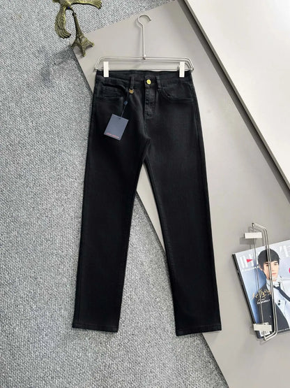 Logo Patch Straight Jeans