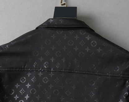 All‑Over Pattern Trucker Style Jacket