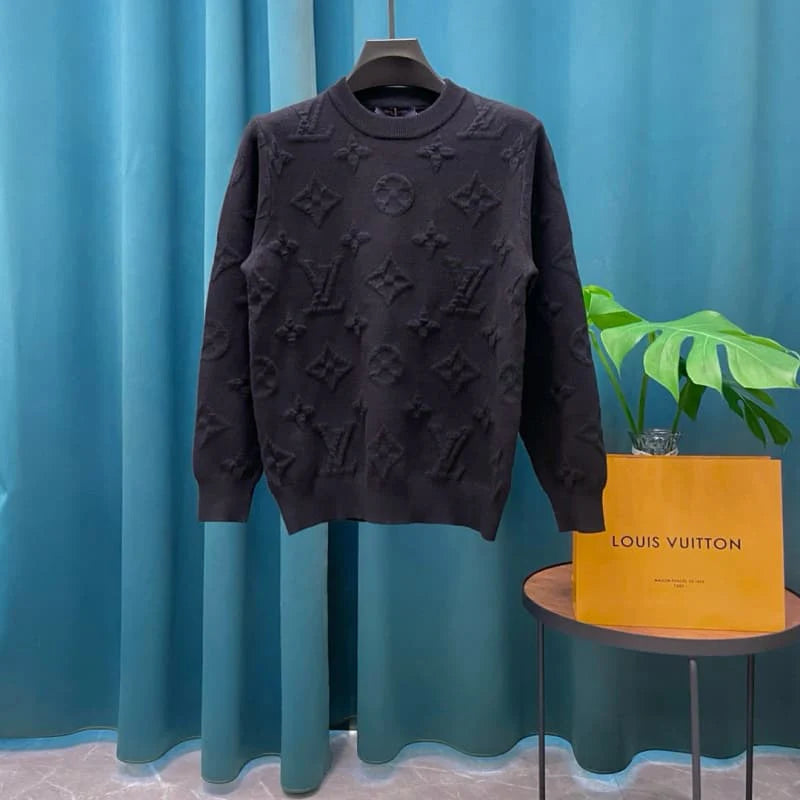 Louis Vuitton.All-Over Jacquard Wool Knit Sweater