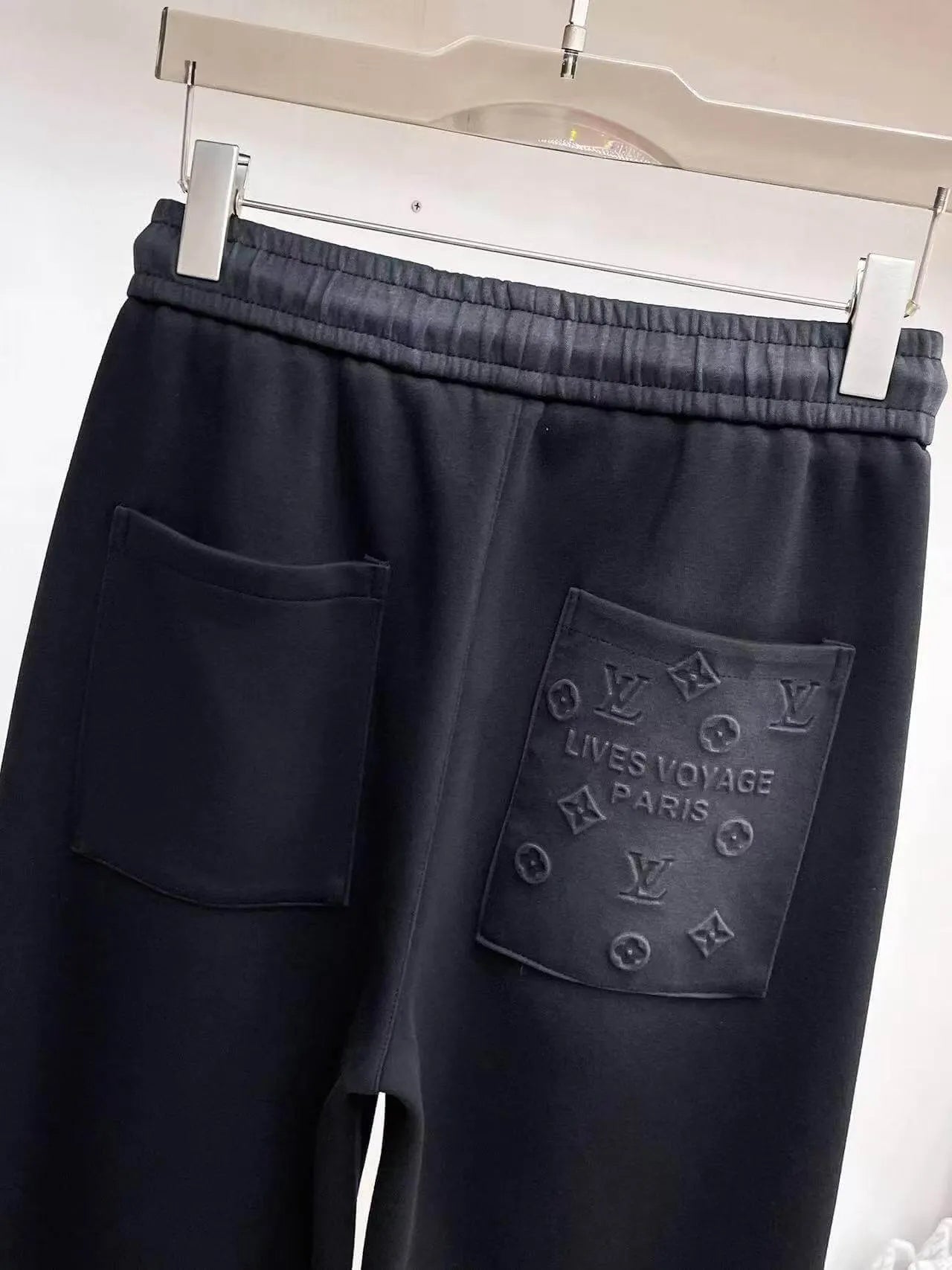 Simple Embossed Logo Straight‑fit Pants
