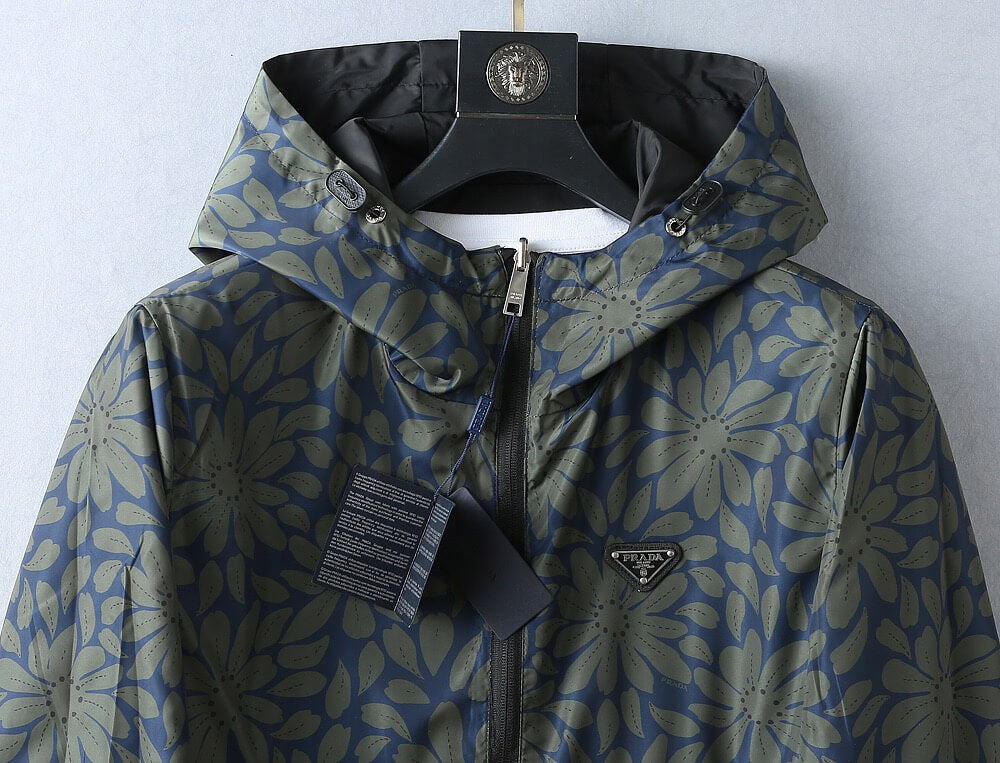 Floral Print Reversible Collared Jacket &Hooded Jacket