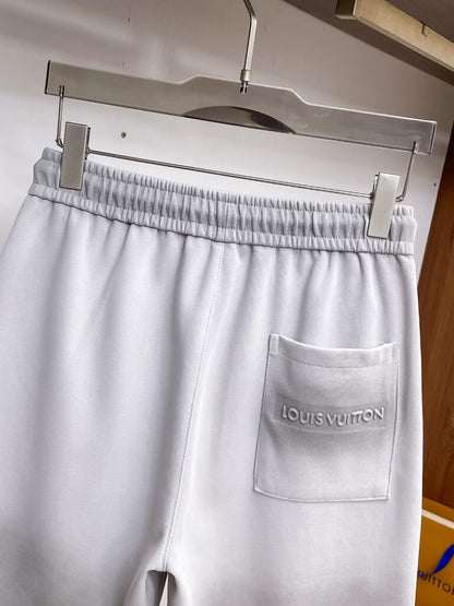 Gradient‑Color Patch Drawstring Shorts