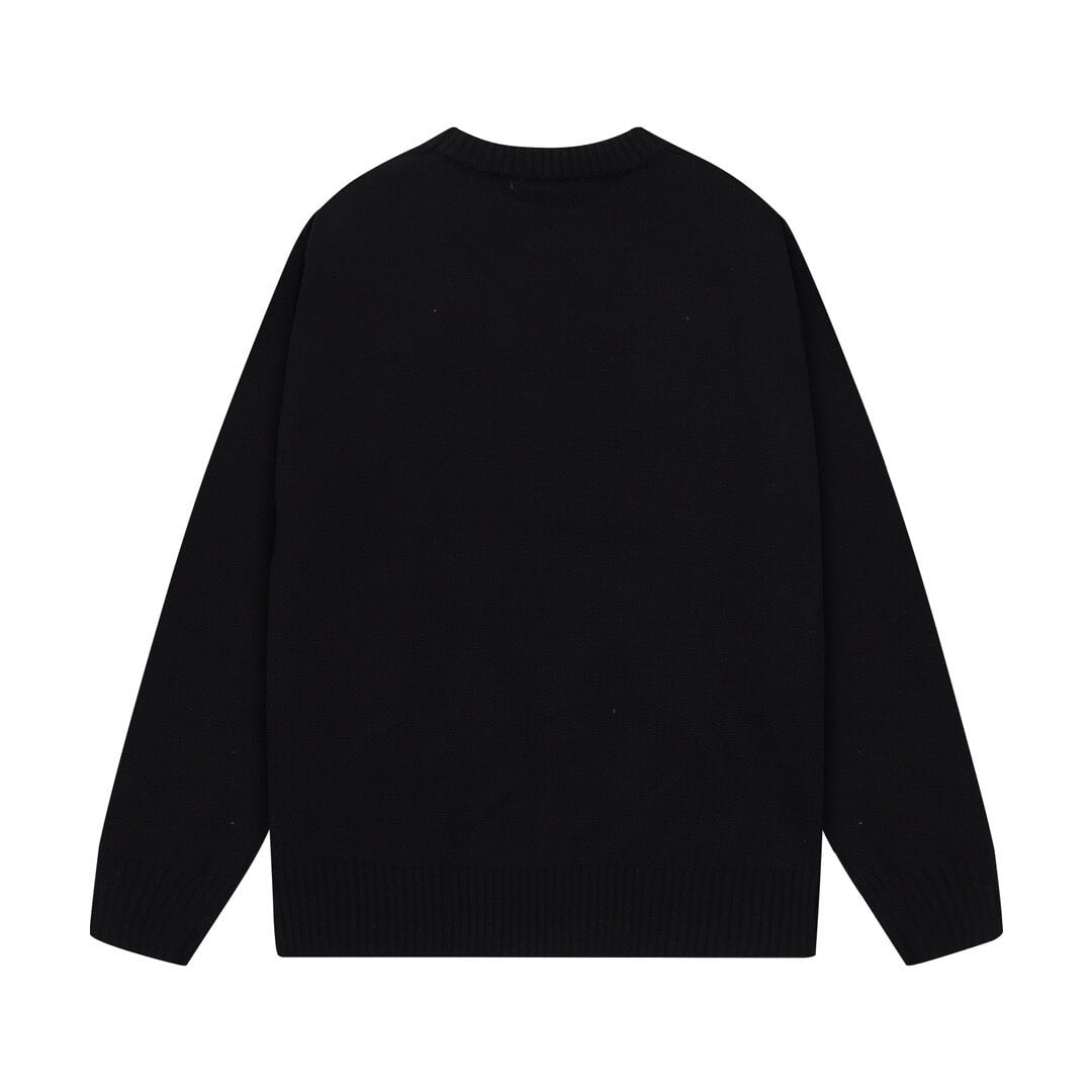 Chest Logo Black Crewneck Sweater