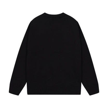 Chest Logo Black Crewneck Sweater