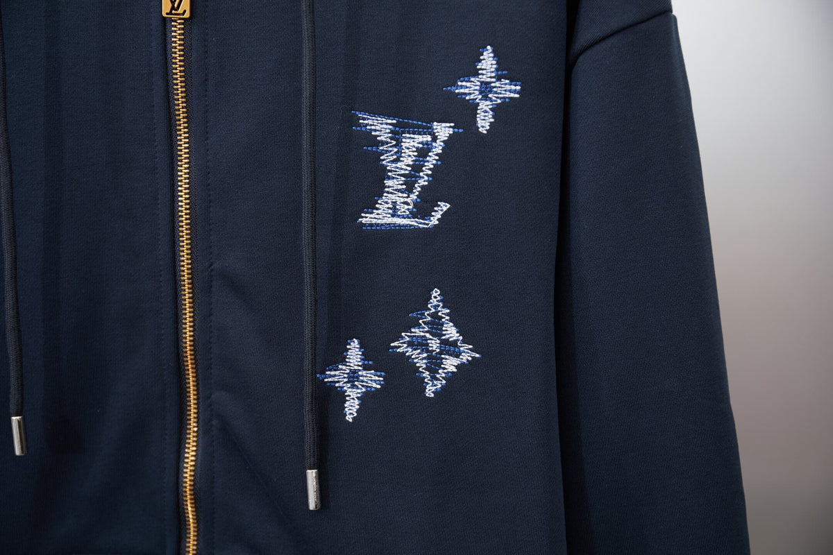 Embroidered Letter Hooded Sweatshirt