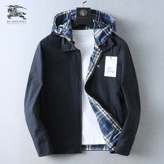 Plaid Lined Casual Hooded Jacket