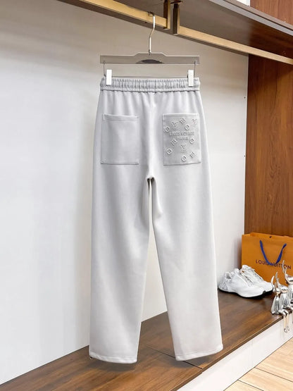 Simple Embossed Logo Straight‑fit Pants