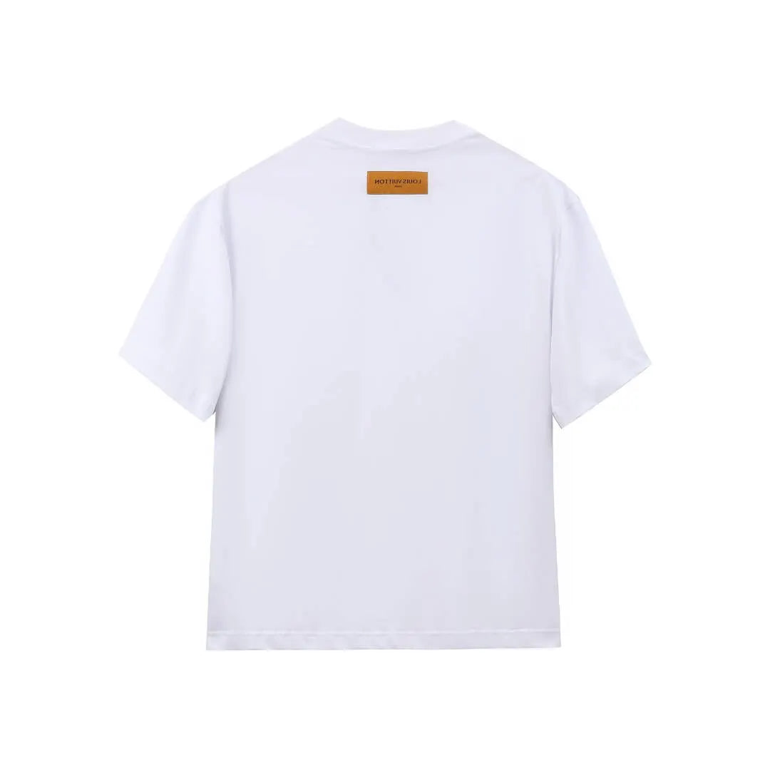 Blue Circular Logo Letter T-Shirt
