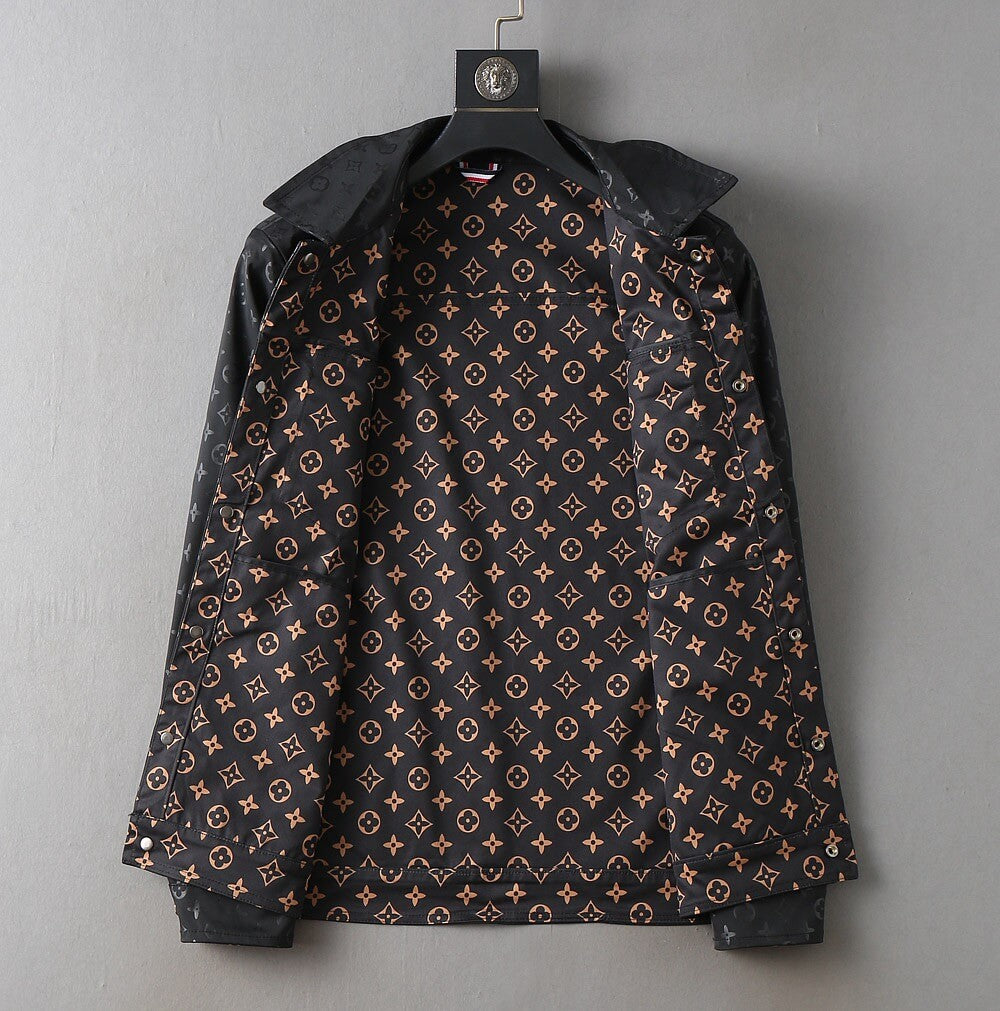 All‑Over Pattern Trucker Style Jacket