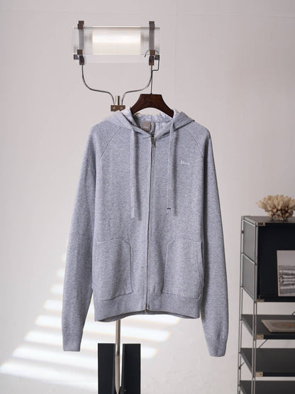 Embroidered Jacquard Sweat Jacket