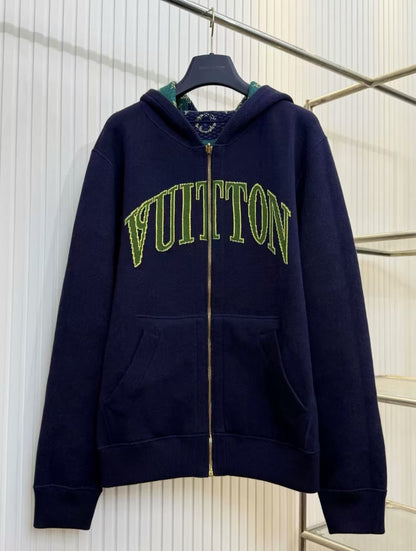 LOUIS VUITTON-Reversible Hooded Knit Jacket