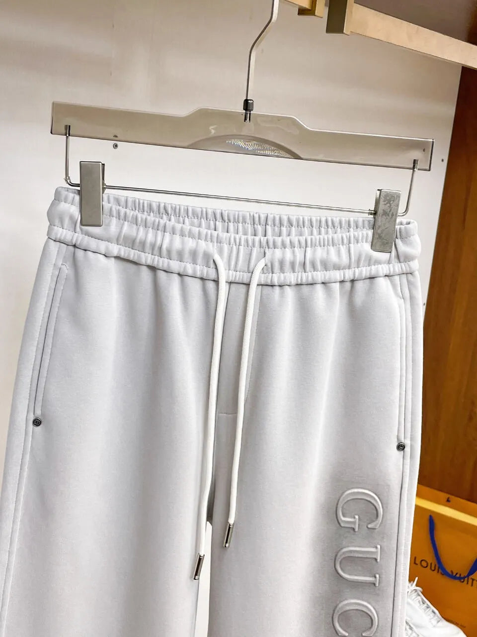 Side Embossed Logo Drawstring‑Hem Pants