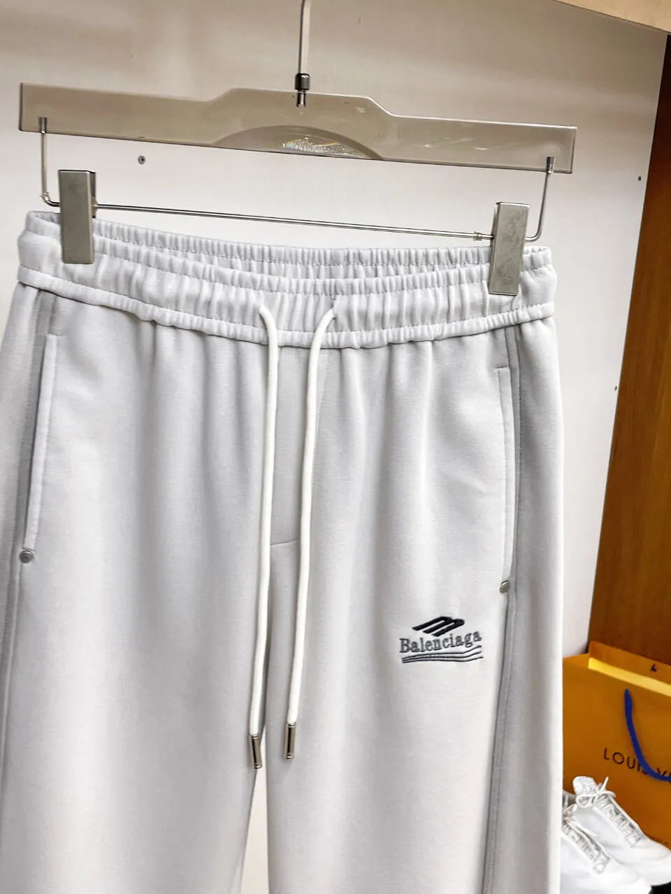 Chest Small Logo Seam‑Spliced Pants