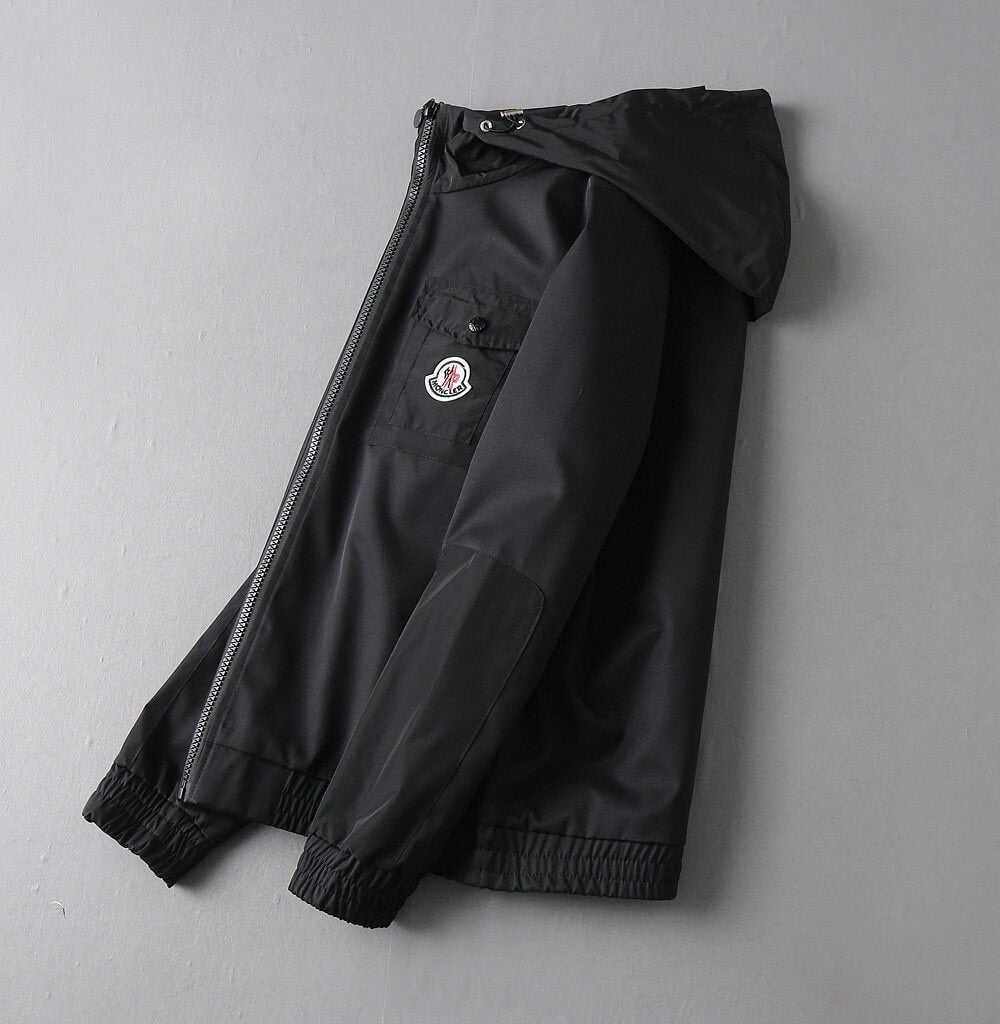 Circular Patch Hooded Jacket
