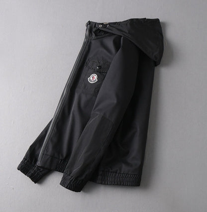 Circular Patch Hooded Jacket