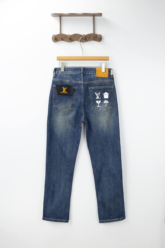 Classic Element‑Print Jeans