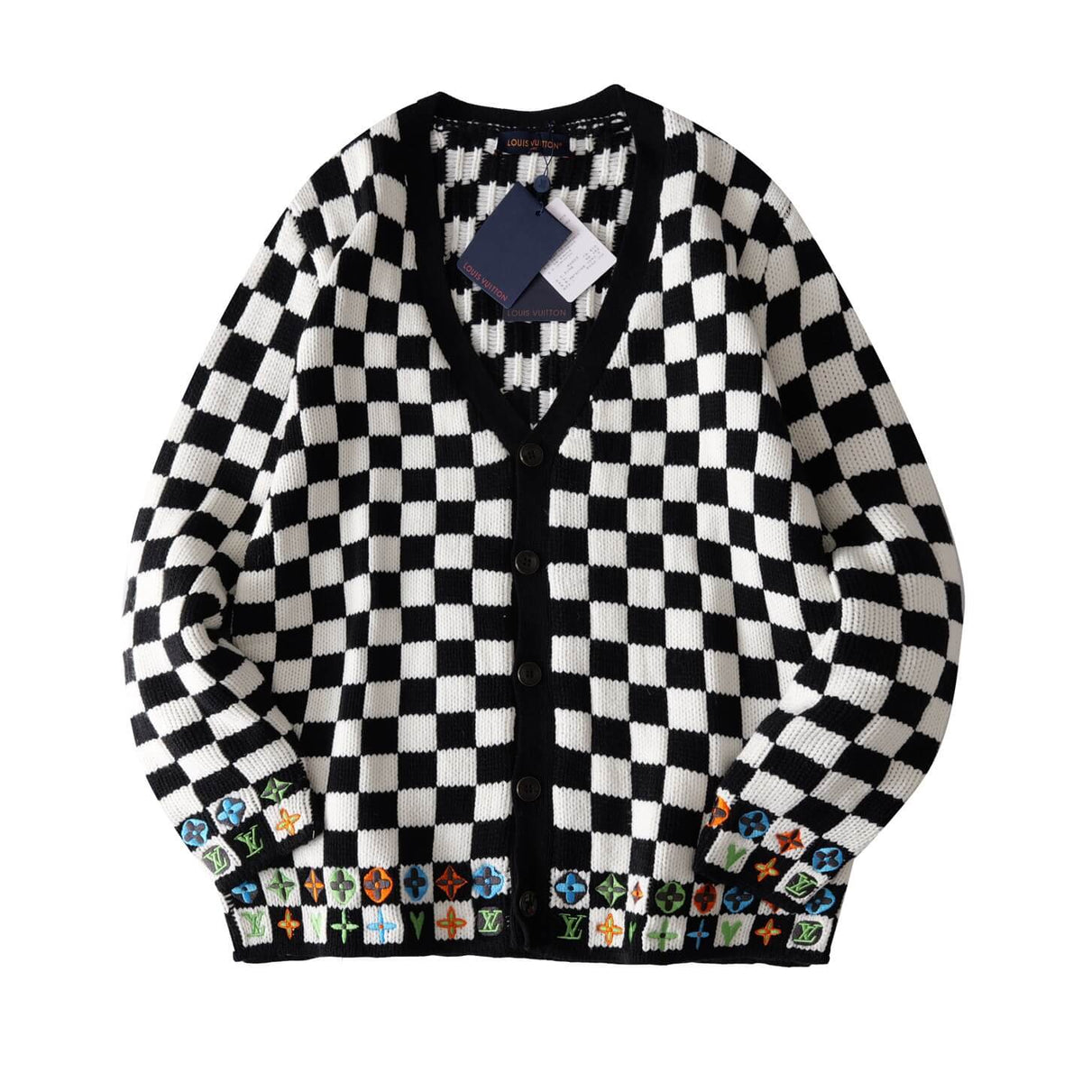 Colorful Floral Embroidered Knit Cardigan Jacket
