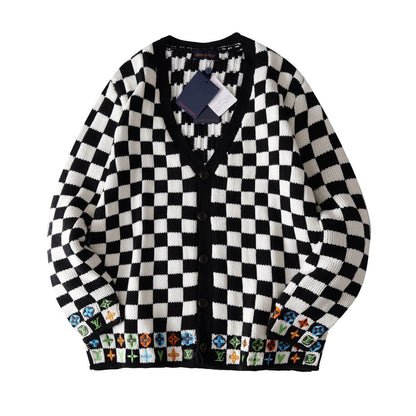 Colorful Floral Embroidered Knit Cardigan Jacket