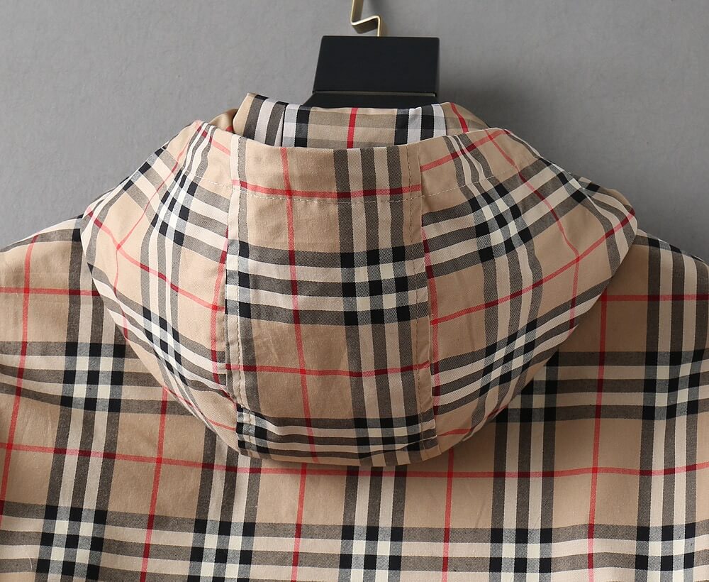 Vintage Plaid Drawstring Hooded Jacket